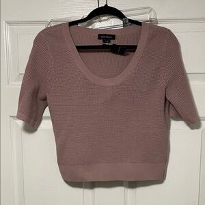 Club Monaco Dusty Pink Knit Crop Top